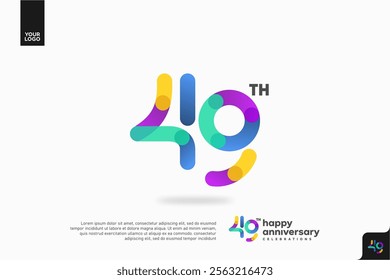 Number 49 logo icon design, 49th birthday logo number, anniversary 49