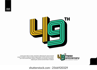 Number 49 logo icon design, 49th birthday logo number, anniversary 49