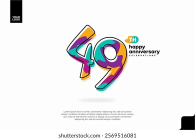 Number 49 logo icon design, 49th birthday logo number, anniversary 49