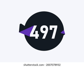 Number 497 logo icon design vector image