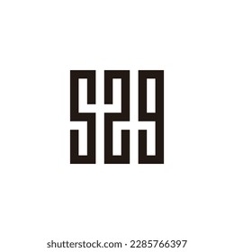 Number 5, 2 and 3 square, rectangles geometric symbol simple logo vector