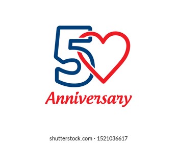 Number 5 or 50 logo or symbol template design