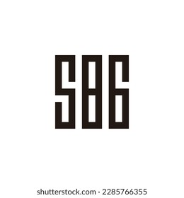Number 5, 8 and 6 square, rectangle geometric symbol simple logo vector