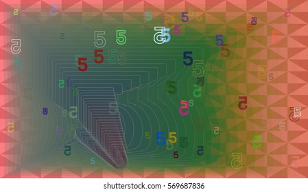 Number 5 art background