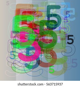 Number 5 art icon