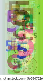 Number 5 art template