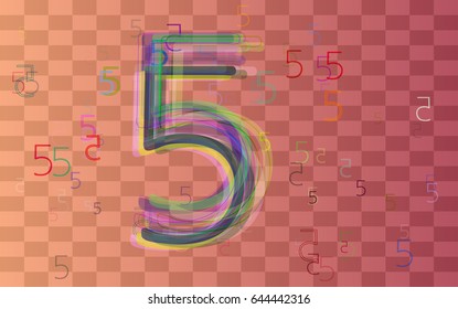 Number 5 art texture