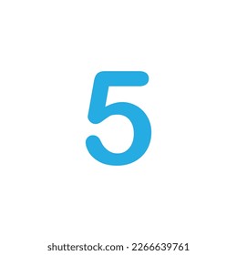 Number 5 balloon geometric simple symbol logo vector