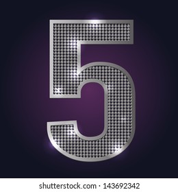 Number 5 blink blink vector on dark background