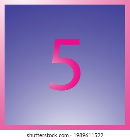 Número 5 con gradiente azul