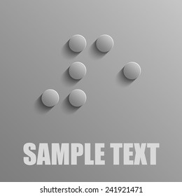 Number 5 in Braille on a gray background