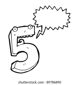 number 5 cartoon character