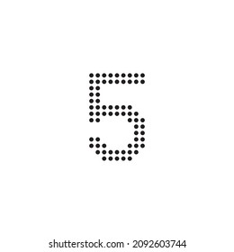 
Nummer 5 Kreise, einfaches Symbol-Logo, Vektorgrafik