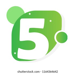 Number 5  colorful. Vector illustration