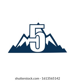NUMBER 5 Creative logo and symbol template design