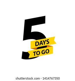 Number 5 of days to go. Collection badges sale, landing page, banner.Vector illustration.