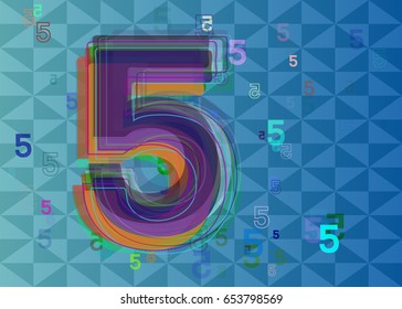 Number 5 design template