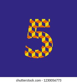 number 5 five built with modules that form an editable vector texture