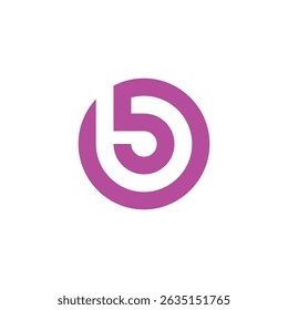 Number 5 Five Circle Line logo design vector template