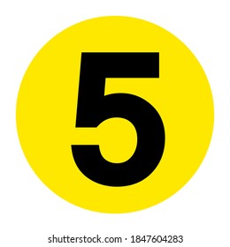 Number 5 Floor Marker Symbol, Vector Illustration, Isolate On White Background Label. EPS10