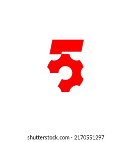 número 5 y logotipo del equipo