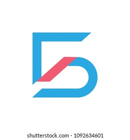 number 5 geometric design logo vector