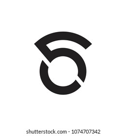 number 5 geometric lines logo vector