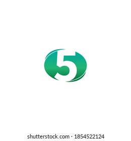 Number 5 icon logo creative design vector