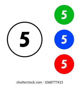 Number 5 icon vector. vector illustration. flat and outline style