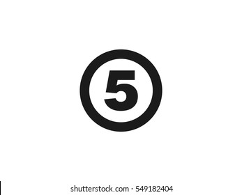 Number 5 Icon Vector Illustration On White Background