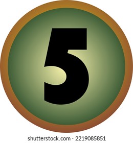 number "5" with an interesting font and color in vector form