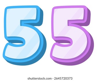  Number 5 Isolated on White Background, Cut Out
2025