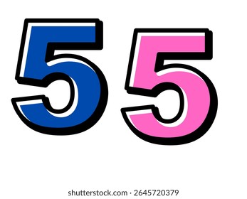  Number 5 Isolated on White Background, Cut Out
2025