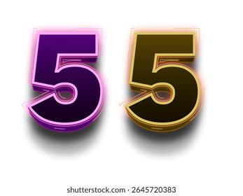  Number 5 Isolated on White Background, Cut Out
2025