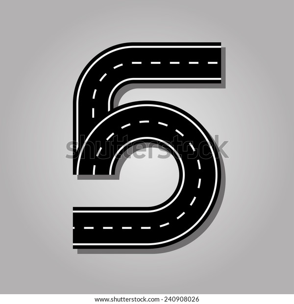 Number 5 Letter Street Font Road Stock Vector Royalty Free 240908026