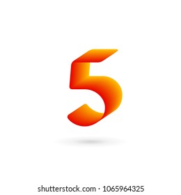 Number 5 logo icon design template elements