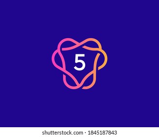 Number 5 Logo Icon Design Template Stock Vector (royalty Free 