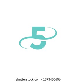 Number 5 logo icon design vector illustration