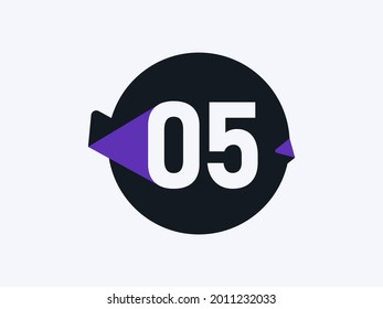 Icono de logotipo número 5 imagen vectorial