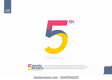 Nummer 5 Logo-Icon-Design, 5. Geburtstag Logo-Nummer, Jubiläum 5