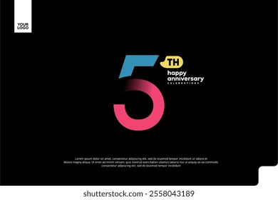 Number 5 logo icon design, 5th birthday logo number, anniversary 5