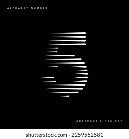 Number 5 Logo Icon Geometric Horizontal Motion Speed Lines