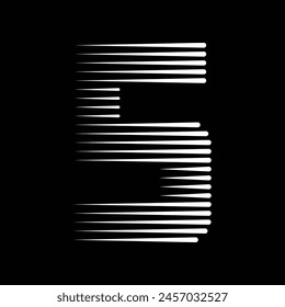 Number 5 Logo Icon Geometric Horizontal Motion Speed Lines