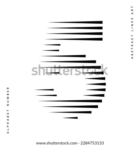 Number 5 Logo Icon Geometric Horizontal Motion Speed Lines