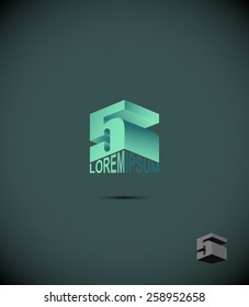 number 5 logo. icon symbol from an alphabet letter Five. Vector