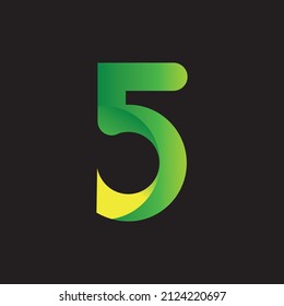 número 5, ilustración del logotipo, ilustración del vector
