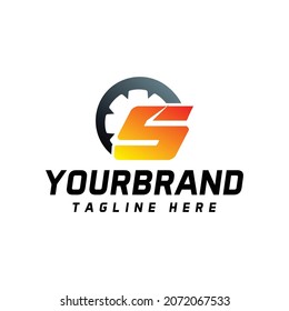 number 5 logo with speedometer vector design icon