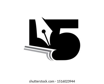 Number 5 logo or symbol template design