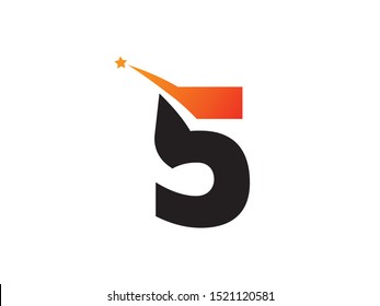 Number 5 logo or symbol template design