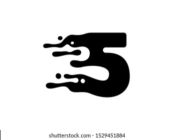 Number 5 logo or symbol template design